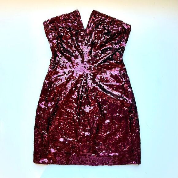 NWT Ramy Brook “Skyla” mini sequin dress in plumberry Size 6 - Picture 6 of 8